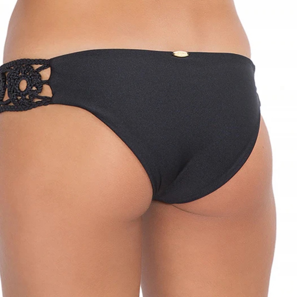 Luli Fama Black Crochet Bikini Bottom XL